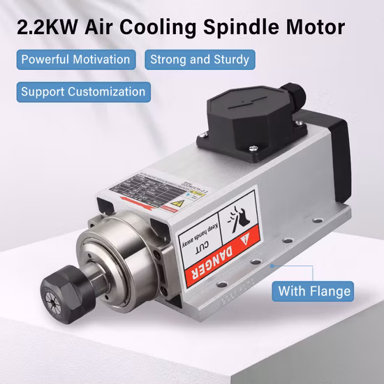 Lama per sega in alluminio raffreddata ad aria, elettrica/elettrica, motore mandrino fresa CNC monofase da 2,2 kW
